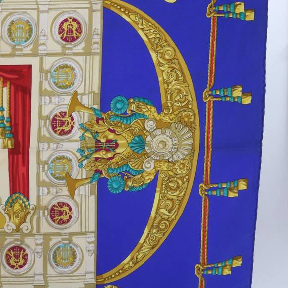 HERMES Carre 90 ARCHITECTE DE L'OPERA DE PARIS Scarf Silk Blue Auth bs12077 - Picture 7 of 16